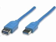 MANHATTAN Kabel USB 3.0 A-A prodlužovací 1m, modrý