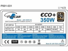 EUROCASE zdroj 350W Eco+, 120mm, 80+ Bronze, ATX