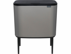 Brabantia Waste Bin Bo Touch Bin Mineral Concrete Grey, 3 x 11 L