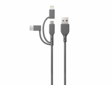 GP CY1N Lade & Sync Cable 1m 3in1 USB-A to Micro/USB-C/Light