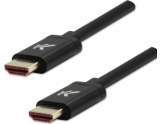 Video HDMI M - HDMI M, HDMI 2.1 - Ultra vysoká rýchlosť, 2M, zlaté konektory, hliníkové púzdro, čierne, logo 8k @ 60Hz, 48 GB / s