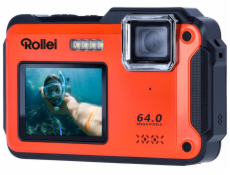 Rollei Sportsline 64 Selfie/ 64 MPix/ 16x zoom/ 2,8  LCD+ 2 LCD/ 4K video/ Voděodolný 5m/ Oranžový