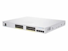 Cisco switch CBS250-24PP-4G, 24xGbE RJ45, 4xSFP, fanless, PoE+, 100W - REFRESH