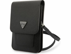 Guess PU Saffiano Triangle Logo Phone Bag Black Nové