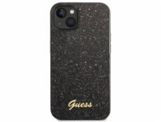 Guess PC/TPU Glitter Flakes Metal Logo Zadní Kryt pro iPhone 14 Plus Black Nové