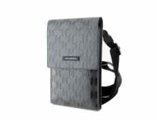 Karl Lagerfeld Saffiano Monogram Wallet Phone Bag stříbrný Nové