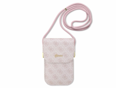 Guess PU 4G Metal Logo Script Phone Bag Pink Nové