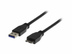 DELTACO USB3-010S, Kábel, USB 3.0 Type A/Micro B