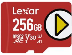 Lexar paměťová karta 256GB PLAY microSDXC™ UHS-I cards, čtení 150MB/s C10 A1 V30 U3