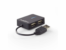 Nedis CCGB64250BK01 - USB hub| 1x USB-C™ | 3x USB A Zásuvka | 5 Portů | USB 3.2 Gen 1 | Napájení z USB | 5 Gbps | SD & M