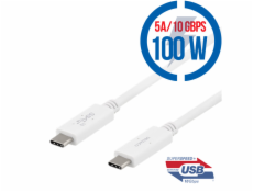 DELTACO USBC-1407M, Kábel USB-C/USB-C, 100W, 1m