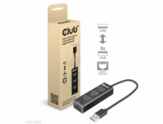 Club3D Rozbočovač, USB-A 3.2 Gen1 na 3x USB 3.1, Gigabit Ethernet