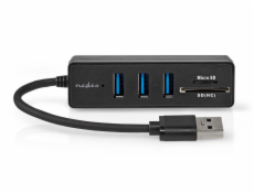 NEDIS USB hub/ zástrčka USB-A zástrčka/ 3x zásuvka USB-A/ 5 Portů/ USB 3.2 Gen 1/ napájení z USB/ 5 Gbps/ SD & MicroSD