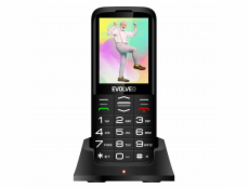 EVOLVEO EasyPhone XO, mobilní telefon pro seniory s nabíjecím stojánkem (černá barva)