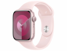 Apple Watch Series 9 45mm Růžový hliník se světle růžovým sportovním řemínkem S/M