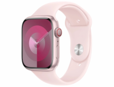 Apple Watch Series 9 Cellular 45mm Růžový hliník se světle růžovým sportovním řemínkem M/L