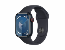 Apple Watch Series 9 41mm Cellular Temně inkoustový hliník s temně inkoustovým sportovním řemínkem