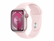 Apple Watch Series 9 Cellular 45mm Růžový hliník se světle růžovým sportovním řemínkem M/L