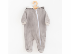 Kojenecký mušelínový overal s kapucí New Baby Comfort clothes šedá