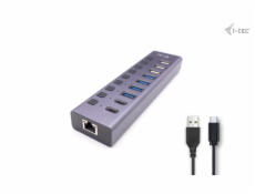 i-tec USB 3.0/USB-C Charging HUB 9port LAN + Power Adapter 60W