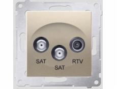 Kontakt-Simon SIMON54 Terminál SAT/SAT/RTV anténní zásuvka zlatá - DASK2.01/44