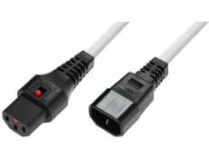 Assmann IEC LOCK napájecí kabel 3x1mm2 IEC C14/IEC C13 přímý M/F 3m bílý (IEC-PC1076)