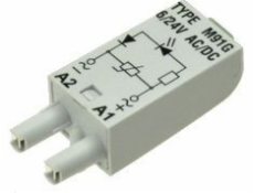 Signalizační modul Relpol LV zelená LED + varistor V 6-24 V AC/DC M91G šedá (854856)