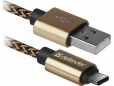 USB Defender USB AM-TYPE C kabel 1m 2.1A zlatý