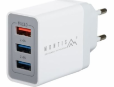 Nabíječka MONTIS Síťová nabíječka 1xUSB 3.0 QC+ 2xUSB 2.4A MT009 Montis