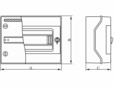 Elektro-Plast 1x4 přisazený modulární rozváděč IP65 RH-4Z/B (36/06)