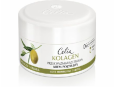 Celia Collagen series Polotučný krém proti vráskám pro normální a suchou pleť Olivový 50 ml