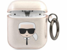 Karl Lagerfeld pouzdro Karl Lagerfeld KLA2UKHGD Apple AirPods kryt zlato/zlatý Glitter Karl`s Head