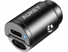 Aukey AUKEY CC-A4 nabíječka nabíječka do auta 30W 2xUSB-C QC3.0