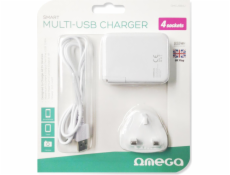 Omega 4x USB 4A nabíječka, bílá - 42673