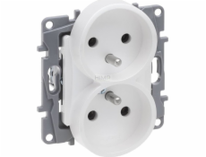 Legrand Niloe Selection Socket 2 x 2p+z pro více rámečků (bez krytu, šroubovacích svorek) perla 762435