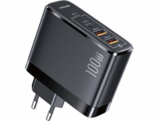 Usams USAMS Charger Lod. síť. 2xUSB-C+2xUSB T44 100W (pouze hlava) PD3.0 +QC3.0 Rychlé nabíjení černá/černá CC145TC01 (US-CC145)