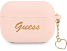 Guess Guess Case GUAPLSCHSP Apple AirPods Pro růžové/růžové Silikonová srdcová kolekce