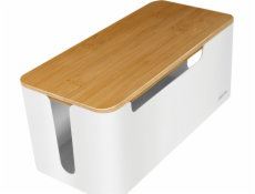 Organizér LogiLink Management Cable Box Bamboo-Deckel 320 x 140 x 130 mm LogiLink White