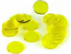 Crafters: Akrylové podtácky - Průhledné - Kulaté 25 x 3 mm - Žluté (20)