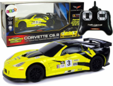 Leantoys Import Sports Car R/C 1:24 Corvette Yellow C6.R 2,4 G světla