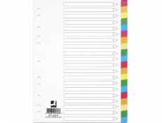 Q-Connect Q-CONNECT děliče, PP, A4, 225x297mm, 20 karet, mix barev