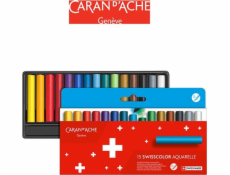 Caran d`Arche CARAN D ACHE Swisscolor voskové akvarelové pastelky, kartonová krabička, 15 ks.