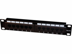 Sabaj Patch panel 10palcový 1U 12 portů vybavený RJ45 cat 5e černý (10-0004)