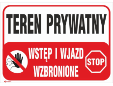 Značka ANRO Soukromá oblast Přístup a vstup zakázán 350 x 250 mm (B25/L/R)