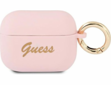 Guess Guess GUAPSSSI kryt AirPods Pro růžový/růžový silikonový Vintage Script