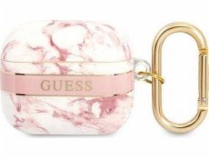 GUESS Guess GUA3HCHMAP kryt AirPods 3 růžový/růžový Marble Strap Collection