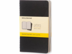 Moleskine Sada 3 MOLESKINE Cahier Journal P (9x14cm) mřížkovaný, 64 stran, černý