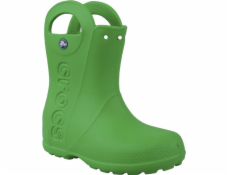 Dětské boty Crocs Handle Rain Boot zelené velikosti 34-35 (12803)