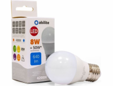 Abilite LED ŽÁROVKA ABILITE MLÉČNÁ KULIČKA NEUTRÁLNÍ E27 8W/230V 640LM G455