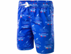 Dětské kraťasy AquaWave Surf Kids Surf Rider Print/Dazzling Blue, modré a červené, velikost 134